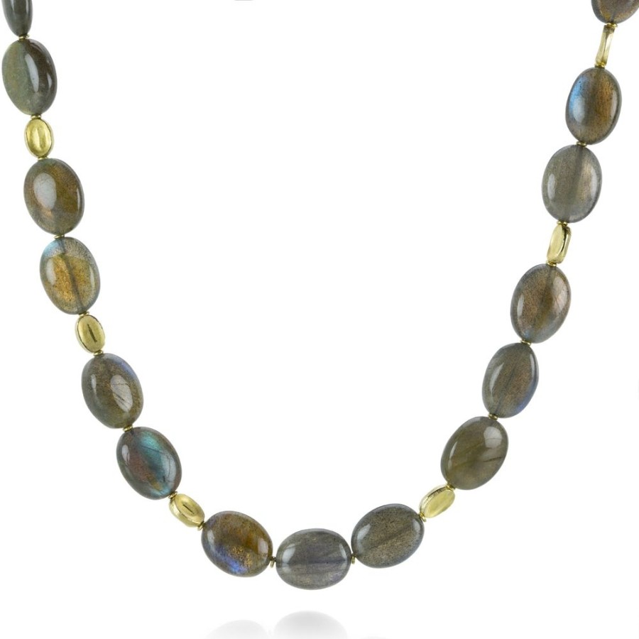 Necklaces Barbara Heinrich | Oval Labradorite Bead Necklace