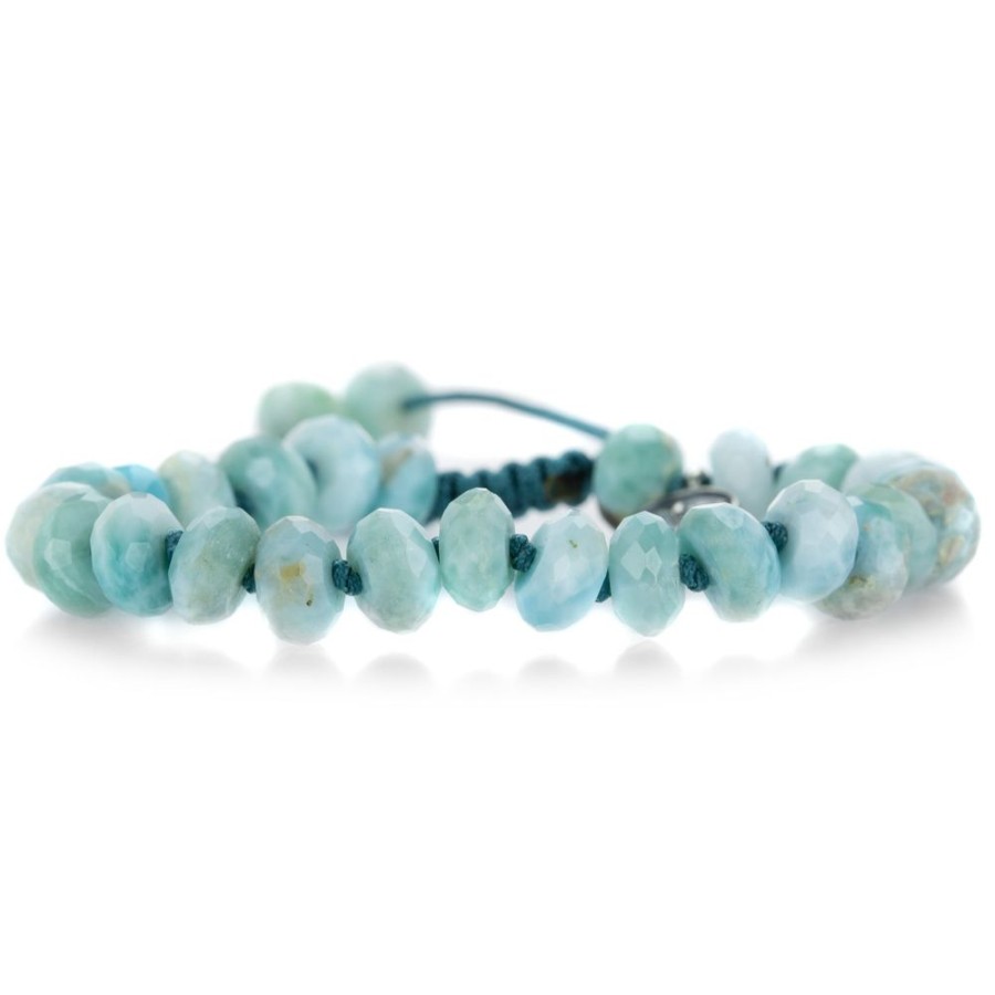 Bracelets Joseph Brooks | Faceted 9Mm Larimar Beaded Bracelet