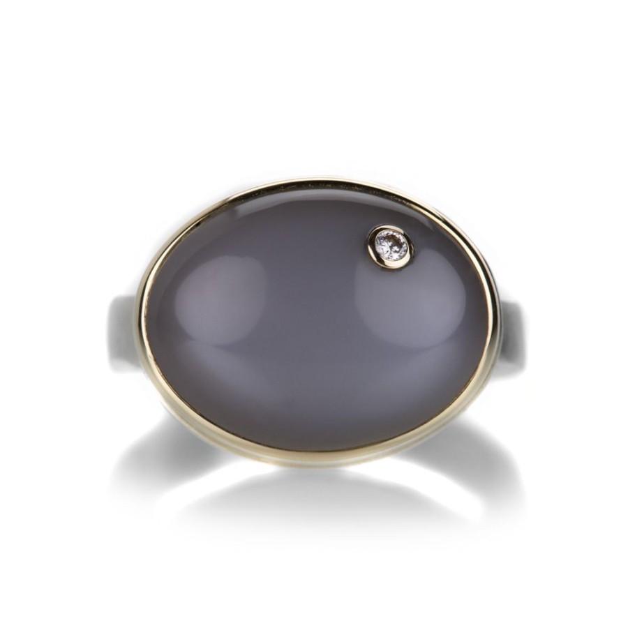 Rings Jamie Joseph | Smooth Oval Gray Moonstone Ring