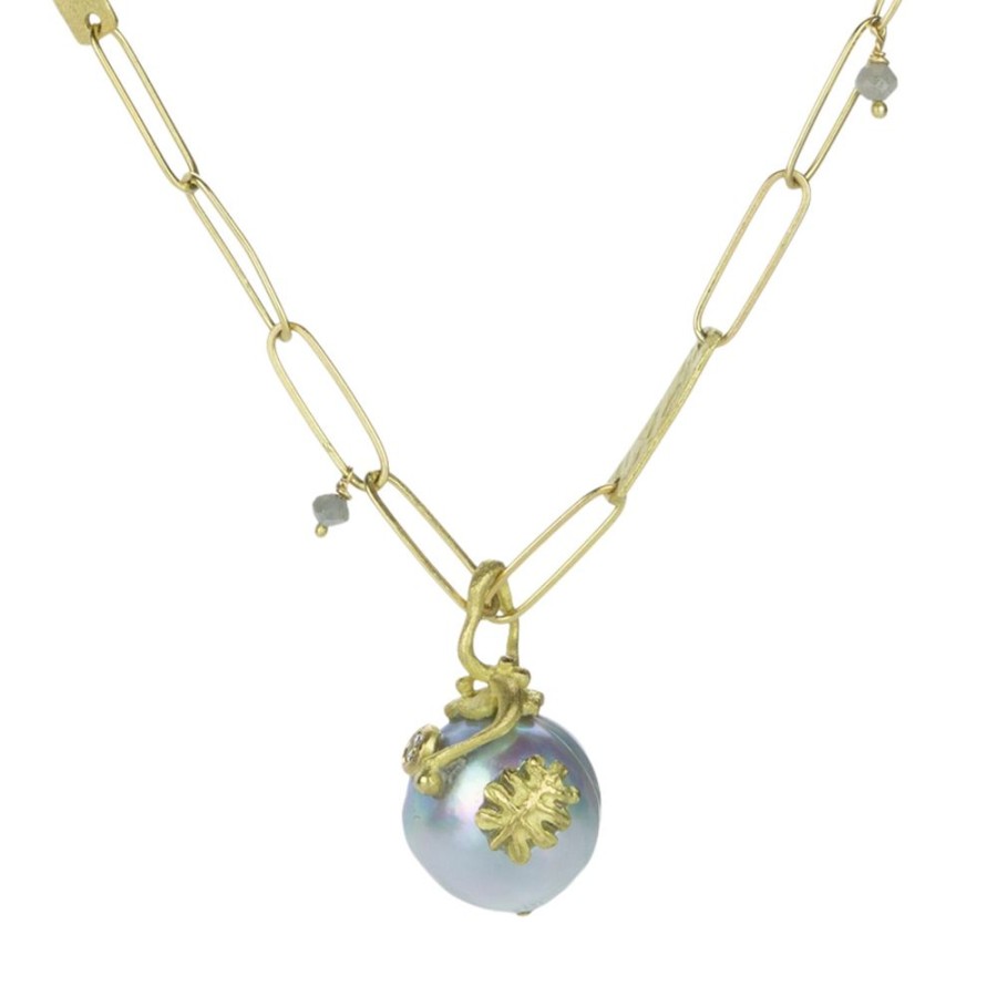 Necklaces Lene Vibe | Leaf Akoya Pearl Pendant (Pendant Only)