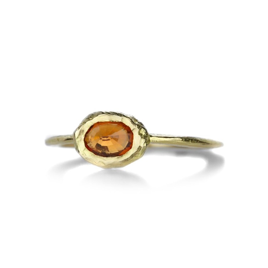 Rings Page Sargisson | Oval Orange Red Sapphire Ring