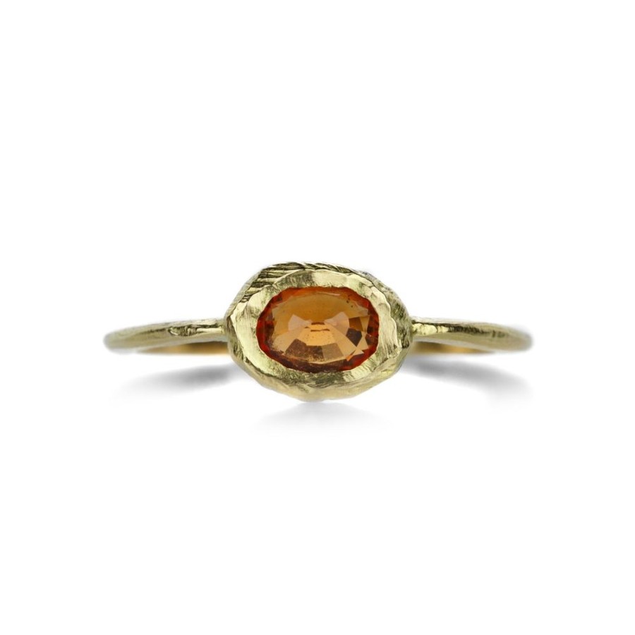 Rings Page Sargisson | Oval Orange Red Sapphire Ring