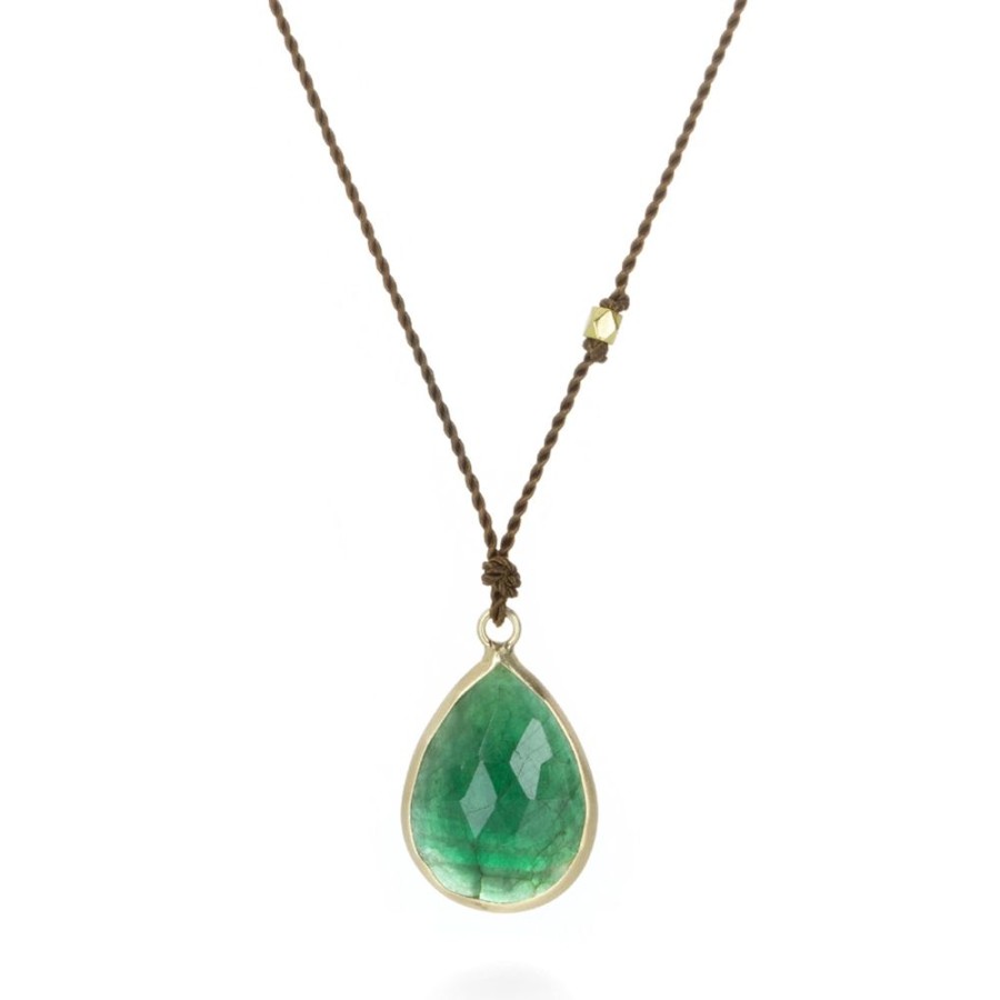 Necklaces Margaret Solow | Teardrop Emerald Necklace