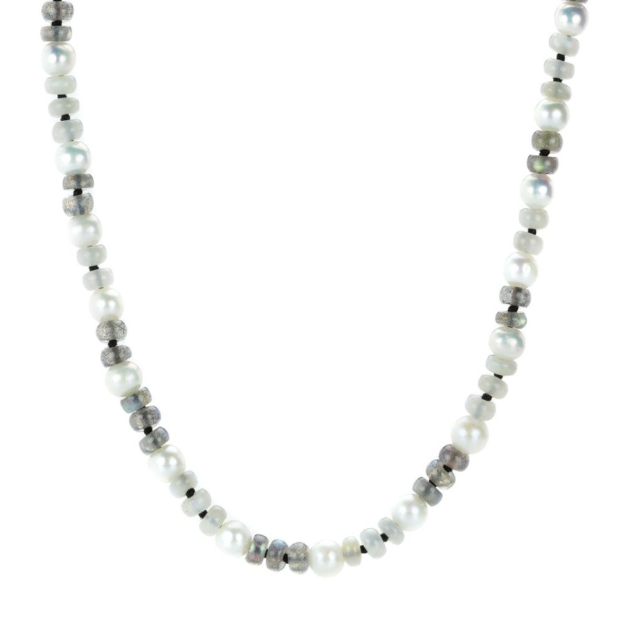 Necklaces Joseph Brooks | Pearl, Labradorite And Moonstone Necklace