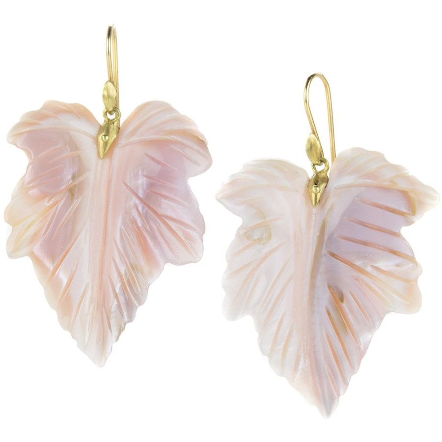 Earrings Annette Ferdinandsen | Mother Of Pearl Fancy Leaf Earrings