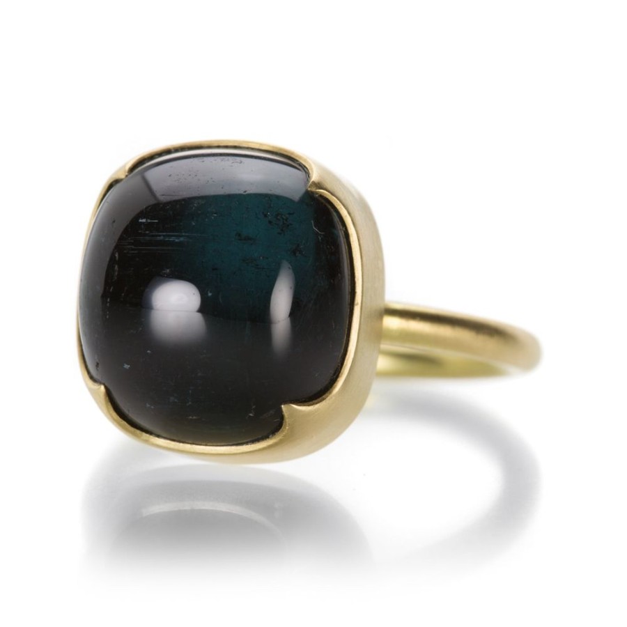 Rings Gabriella Kiss | Square Cabochon Blue Tourmaline Ring