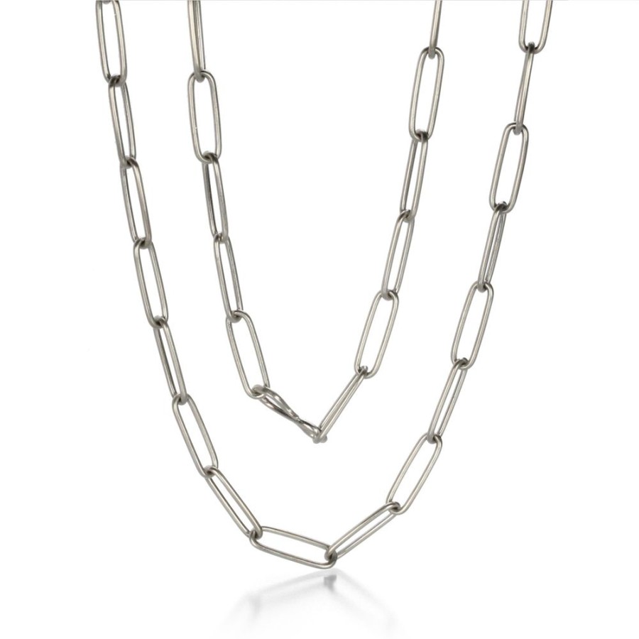 Necklaces Maria Beaulieu | Silver Heavyweight Chain Necklace - 16.25"