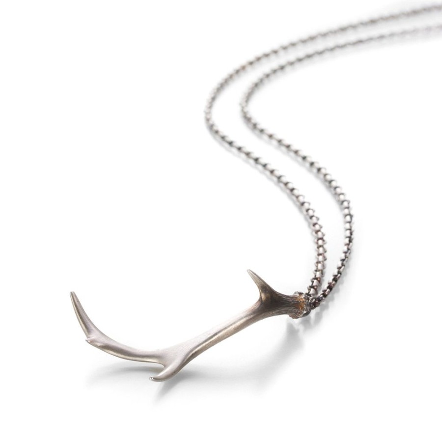 Necklaces Gabriella Kiss | Silver Antler Pendant Necklace