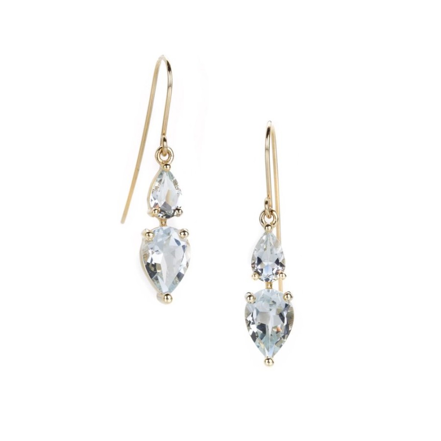 Earrings Nicole Landaw | Paired Aquamarine Drop Earrings