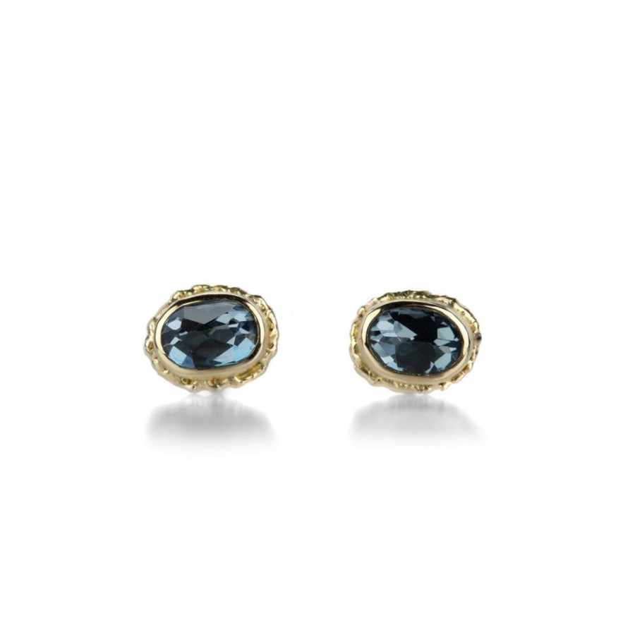 Earrings Jamie Joseph | Oval London Blue Topaz Stud Earrings