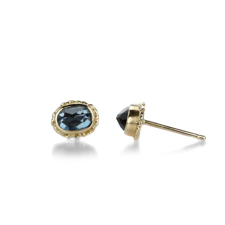 Earrings Jamie Joseph | Oval London Blue Topaz Stud Earrings