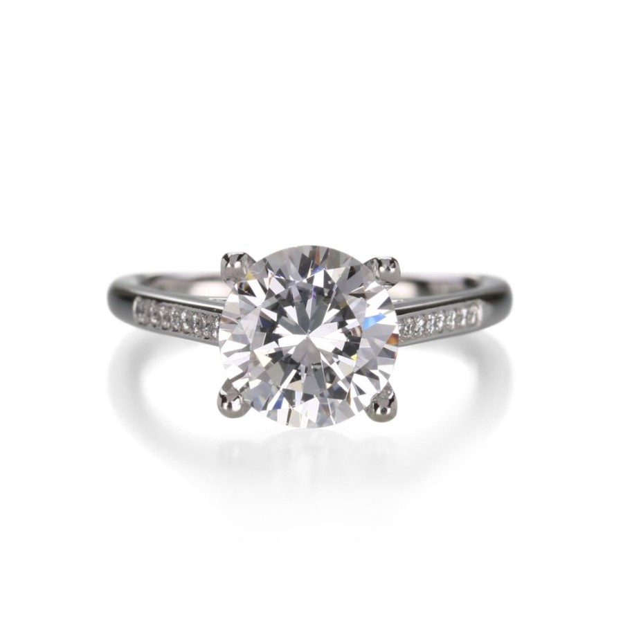 Rings Edward Burrowes | 1.9Mm Wide Engagement Ring With 8Mm Center Stone