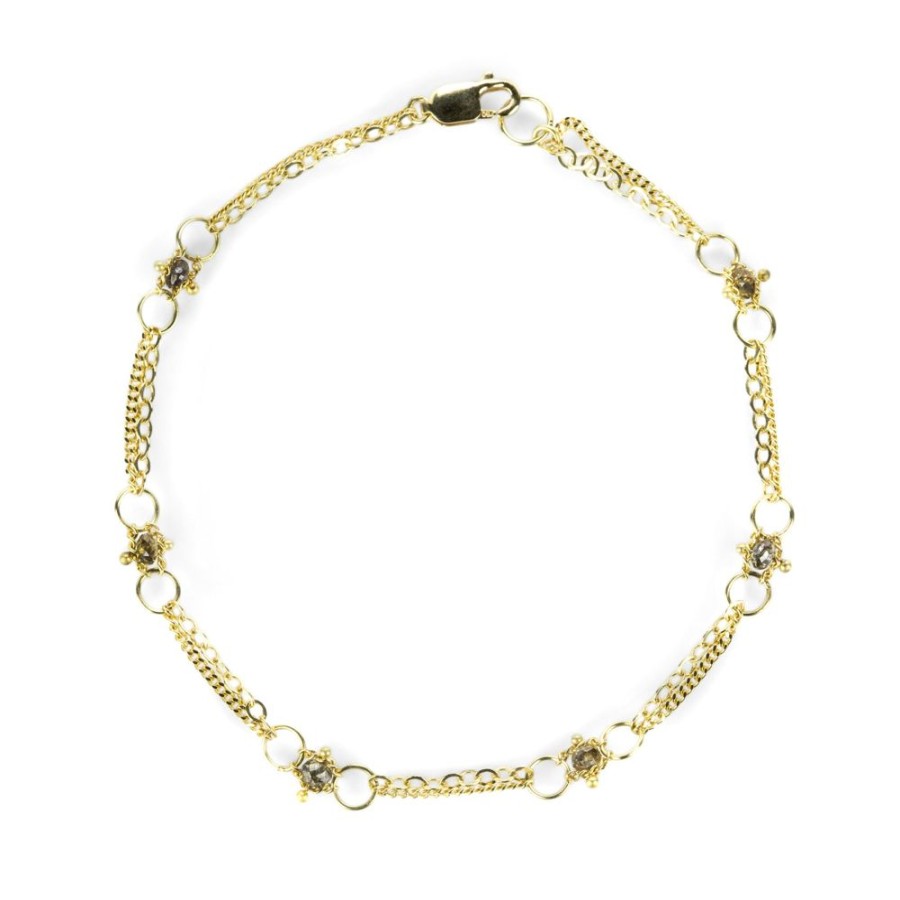 Bracelets Amali | 18K Whisper Chain Bracelet With Champagne Diamonds