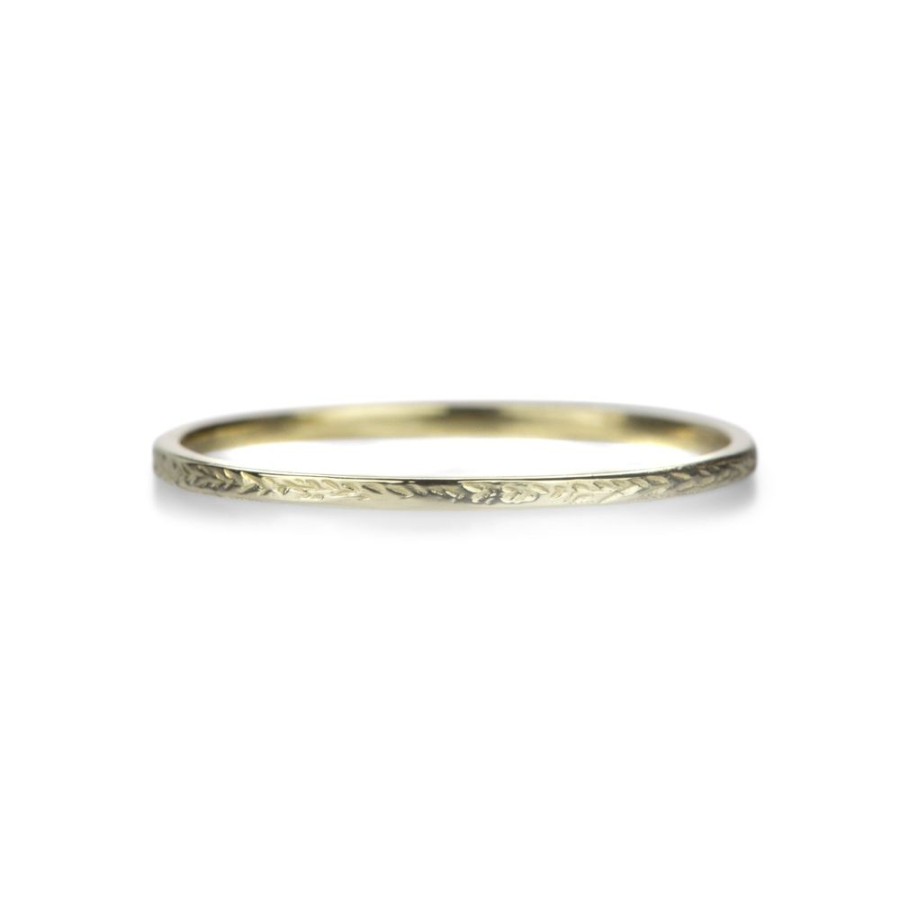 Rings Victoria Cunningham | 14K Tiny Engraved Stack Ring