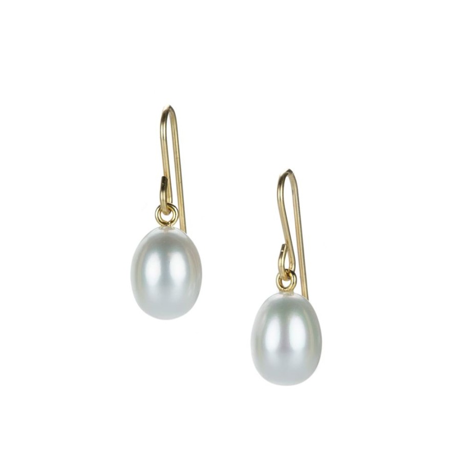 Earrings Maria Beaulieu | Freshwater White Pearl Earrings