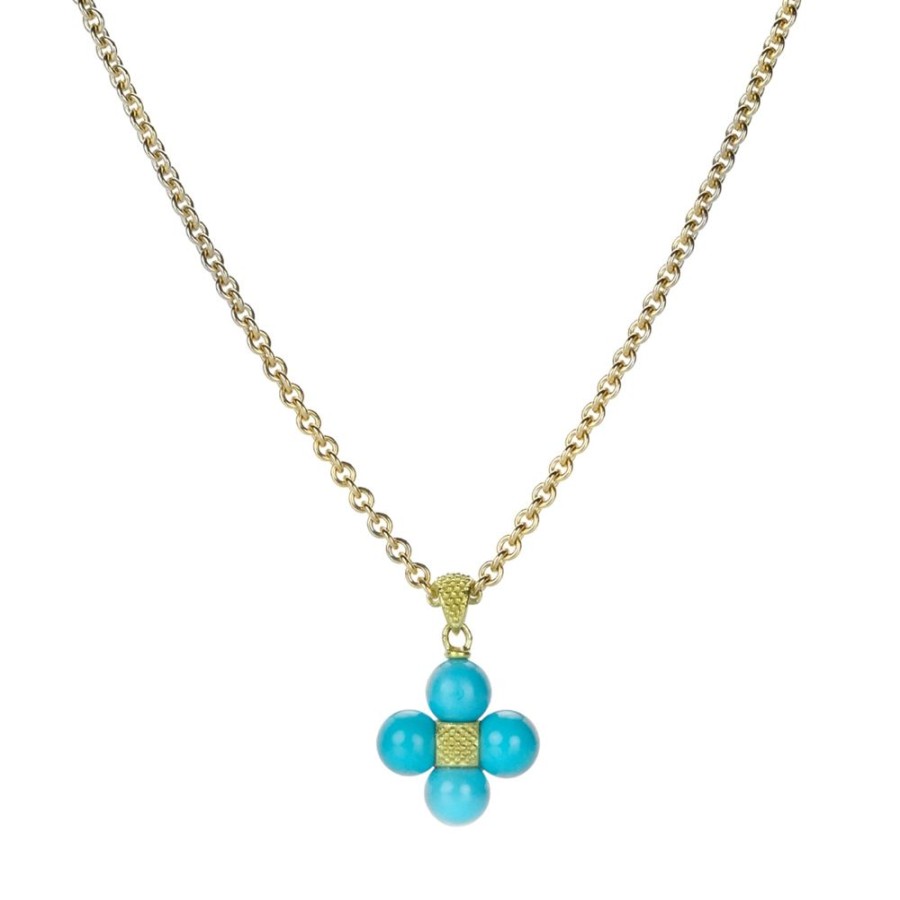 Necklaces Paul Morelli | 5Mm Turquoise Sequence Pendant