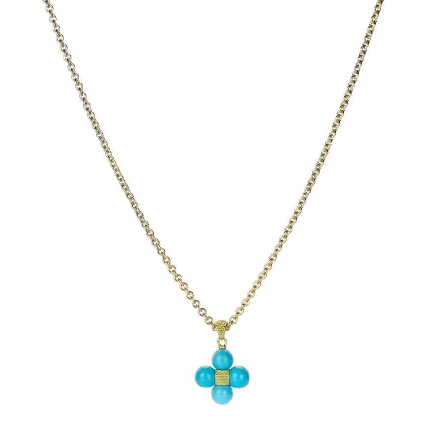 Necklaces Paul Morelli | 5Mm Turquoise Sequence Pendant