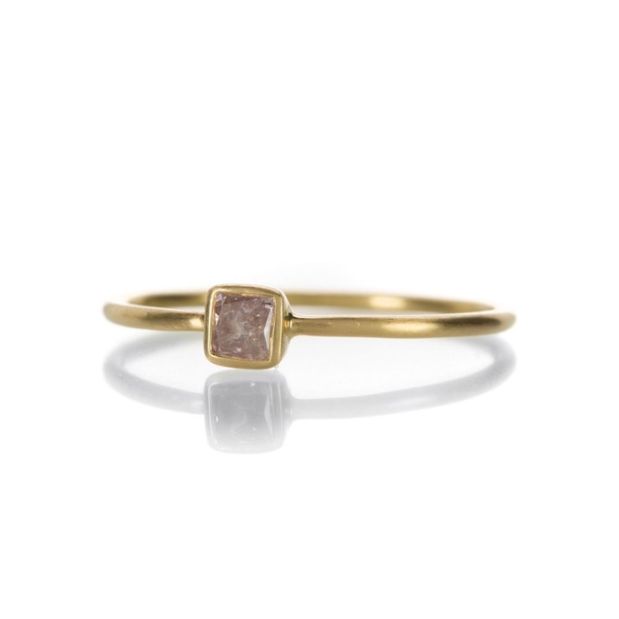 Rings Margaret Solow | Small Square Pink Diamond Ring