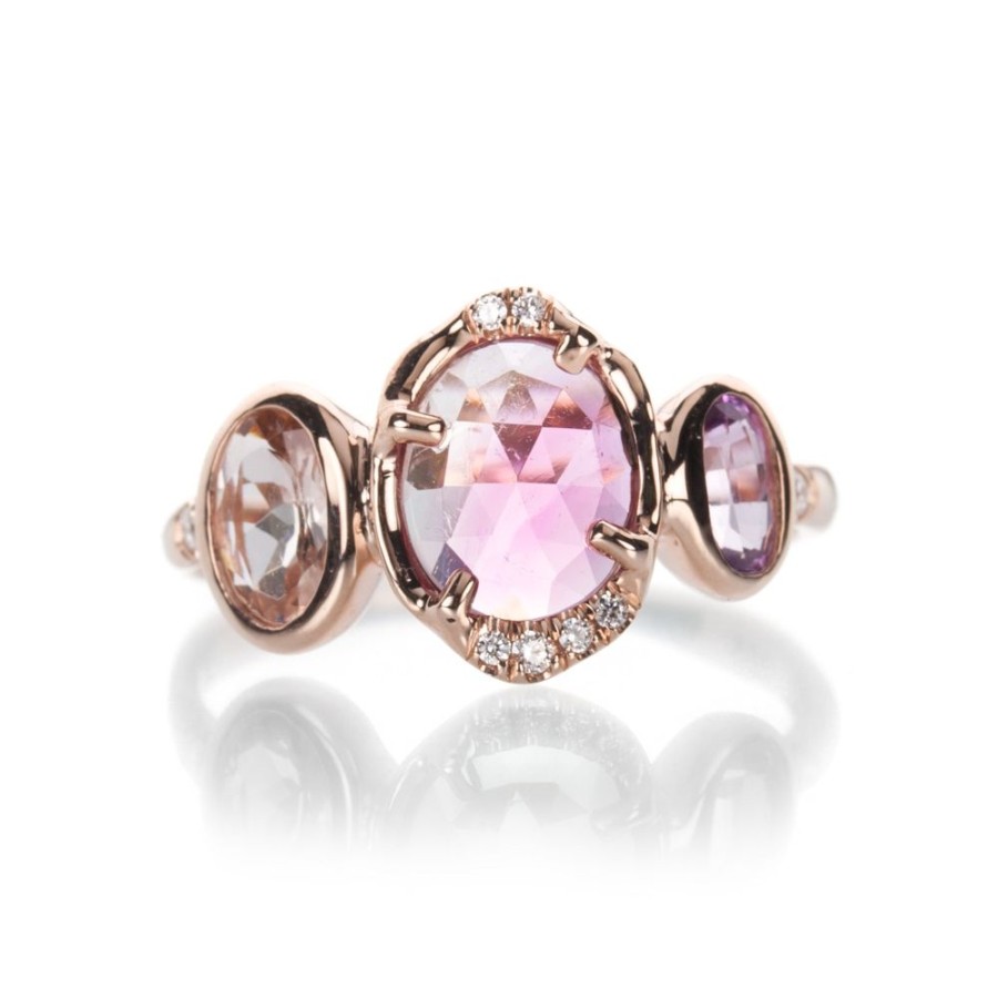 Rings Sirciam | Tourmaline And Morganite Tri Iridescence Ring