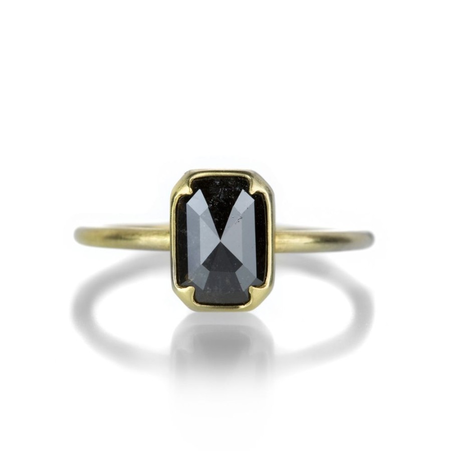 Rings Gabriella Kiss | Black Emerald Cut Diamond Ring