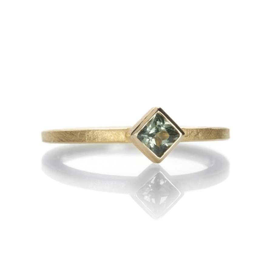 Rings Barbara Heinrich | Princess Cut Green Sapphire Ring