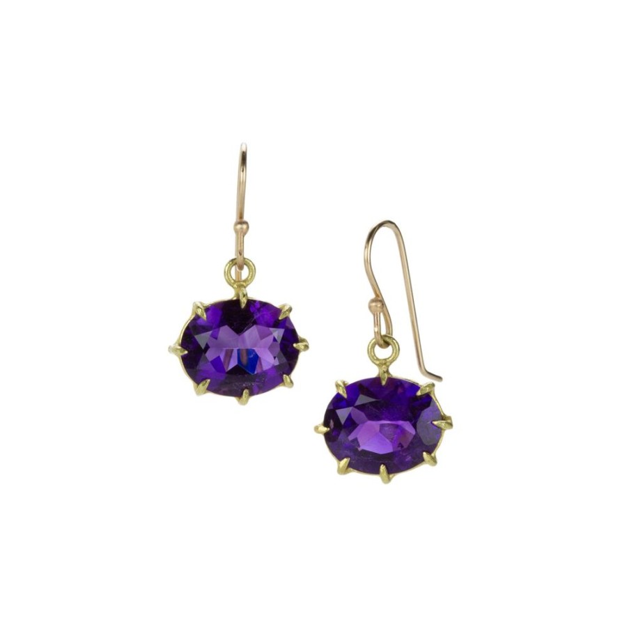 Earrings Rosanne Pugliese | Oval Purple Amethyst Earrings