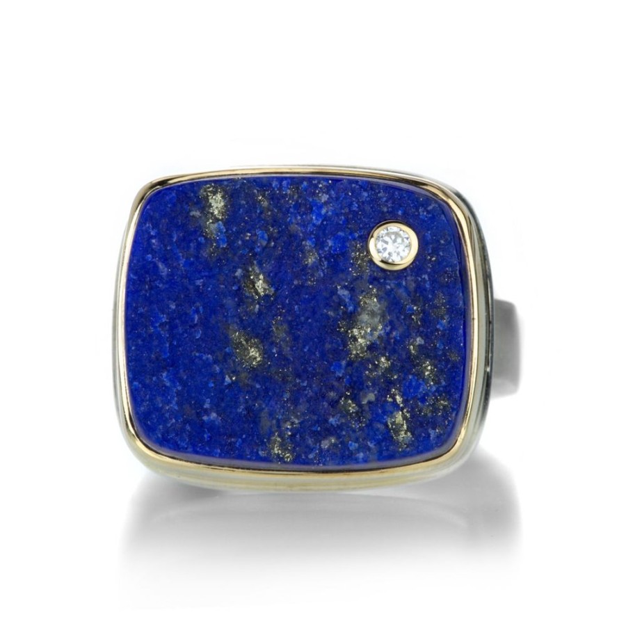 Rings Jamie Joseph | Rectangular Rough Cut Lapis Ring