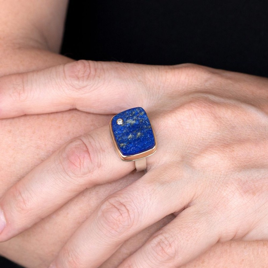 Rings Jamie Joseph | Rectangular Rough Cut Lapis Ring