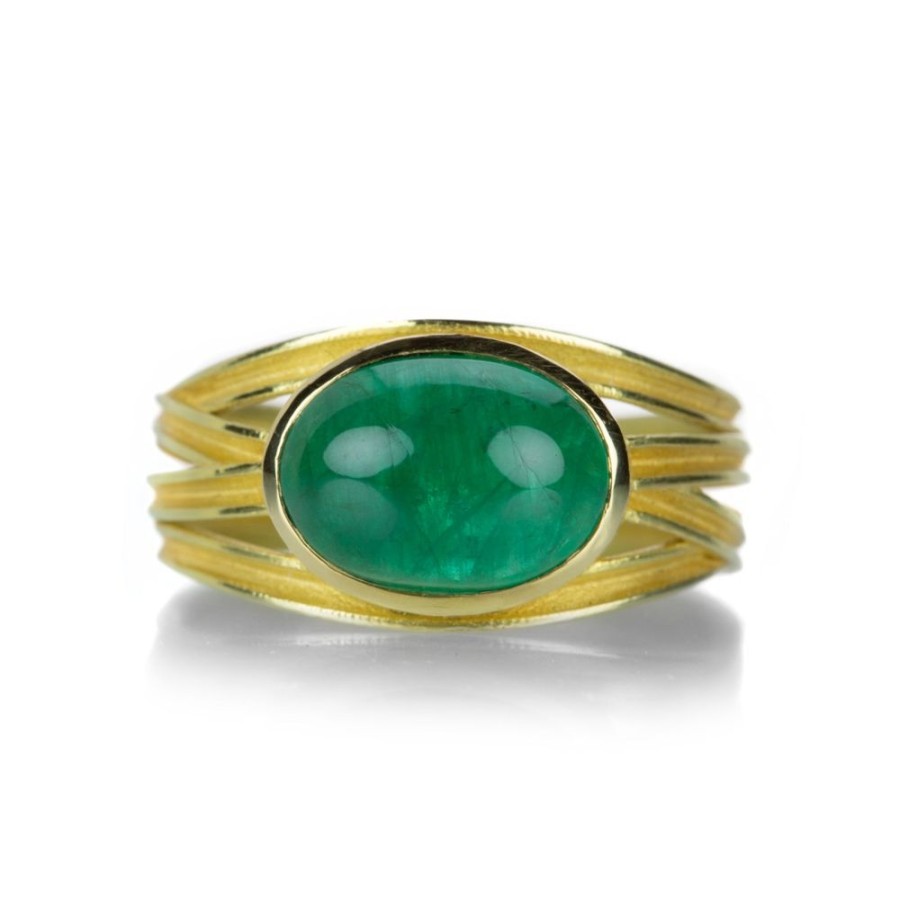 Rings Barbara Heinrich | Oval Emerald Wrapped Ribbon Ring