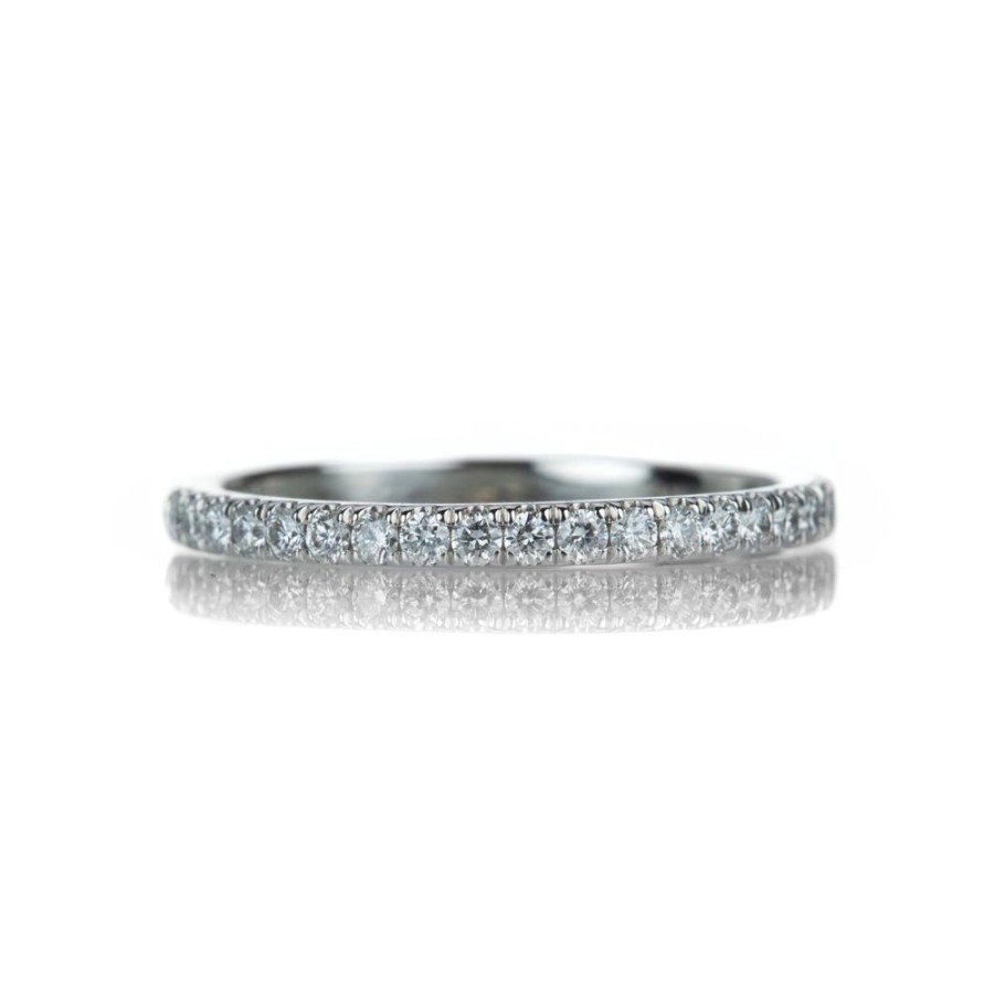 Rings Alexis Kletjian | 14K White Gold Half Diamond Band