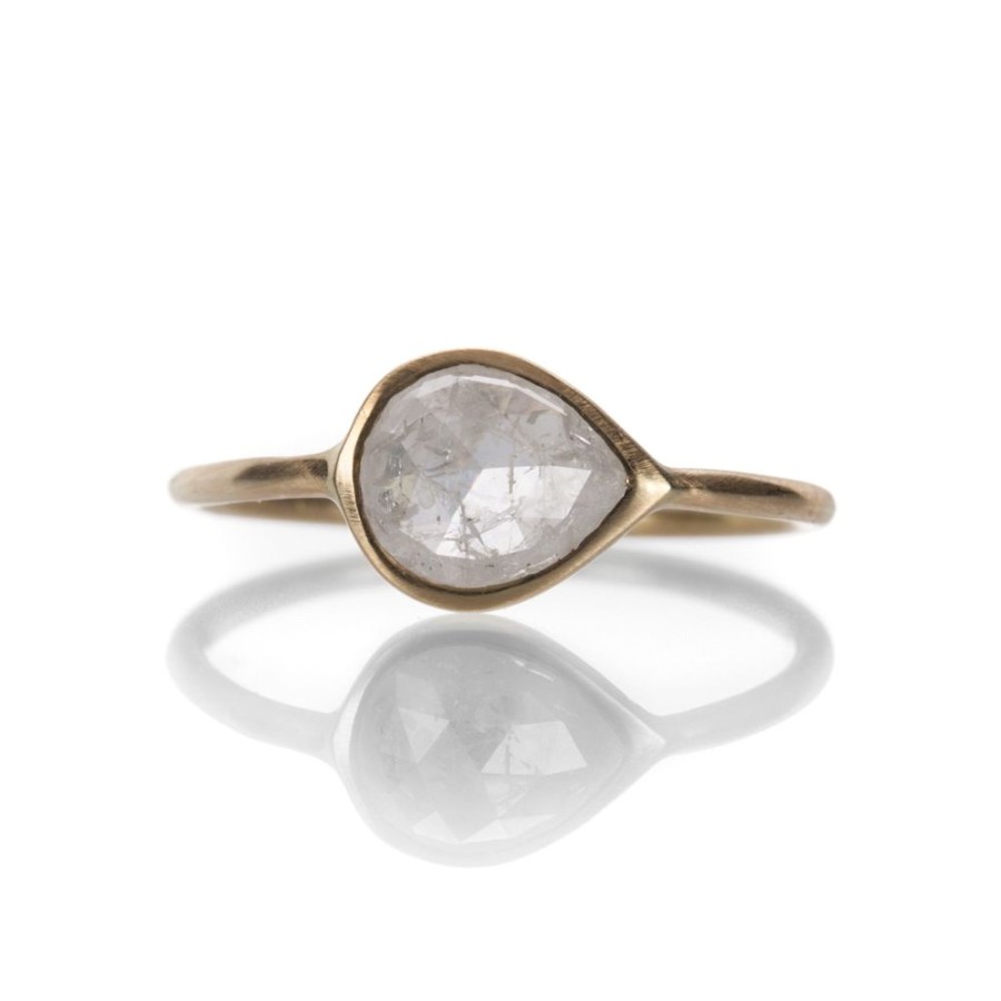 Rings Margaret Solow | Pear Shaped White Diamond Ring