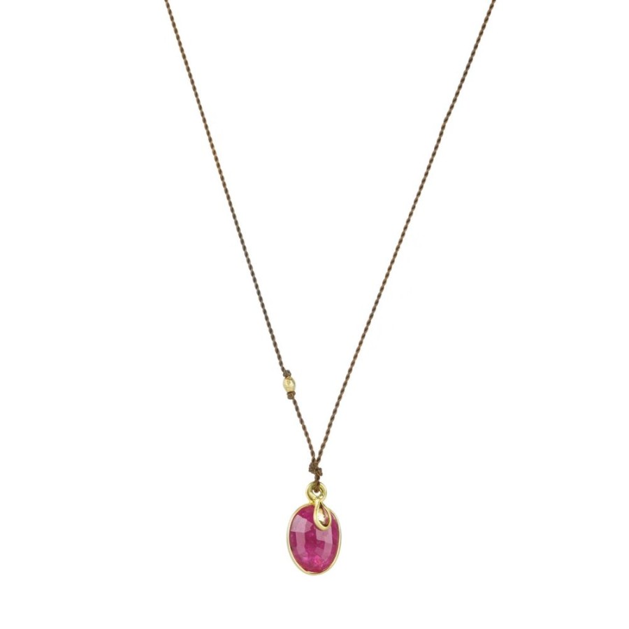 Necklaces Margaret Solow | Ruby And Diamond Double Pendant Necklace