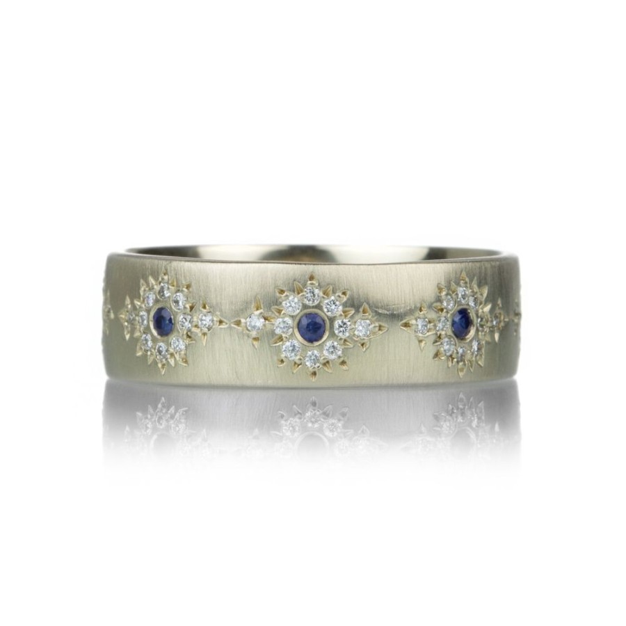 Rings Adel Chefridi | Blue Sapphire & Diamond Shimmer Band