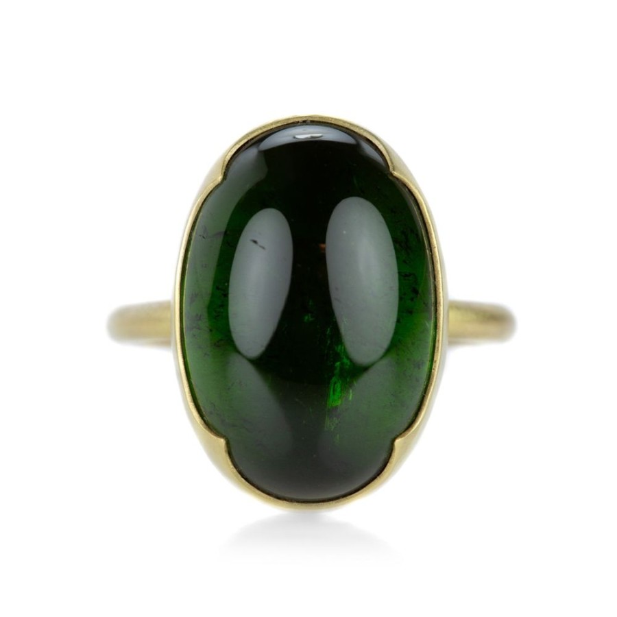 Rings Gabriella Kiss | 18K Large Oval Green Tourmaline Ring