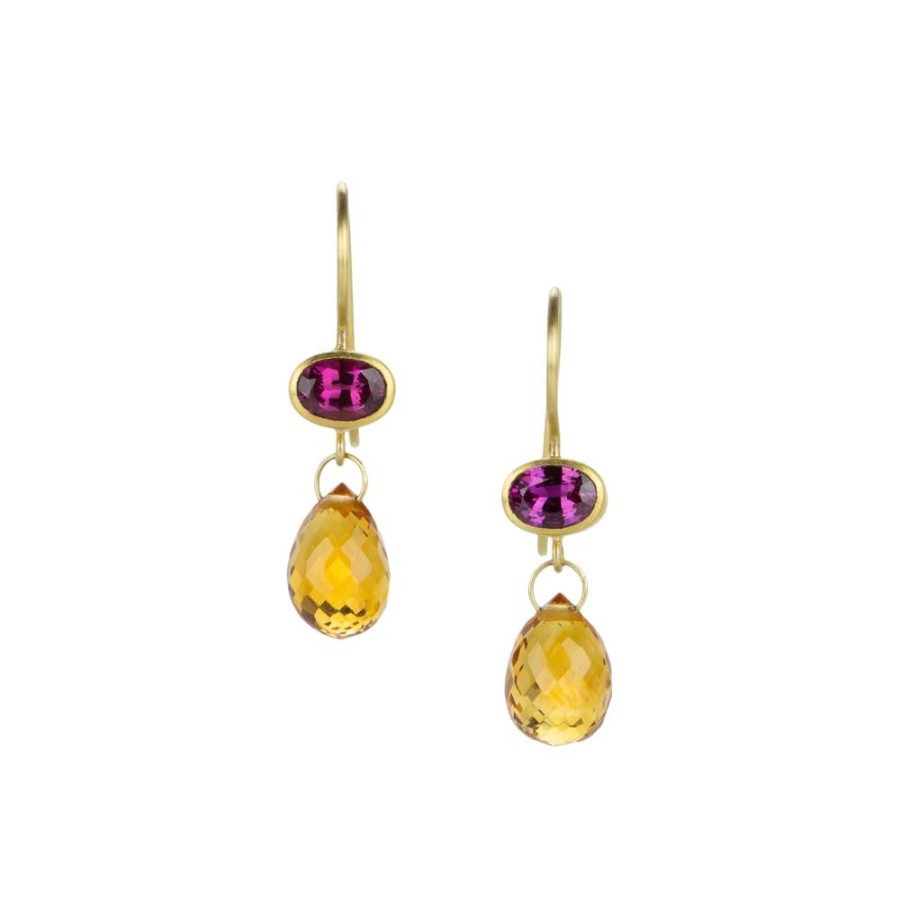 Earrings Mallary Marks | Pink Sapphire And Citrine Apple & Eve Earrings