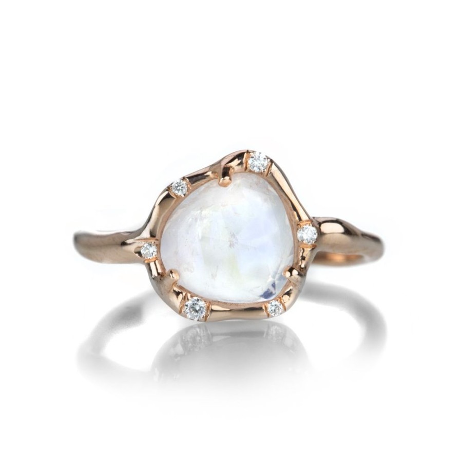 Rings Sirciam | Rainbow Moonstone Cosmic Light Ring