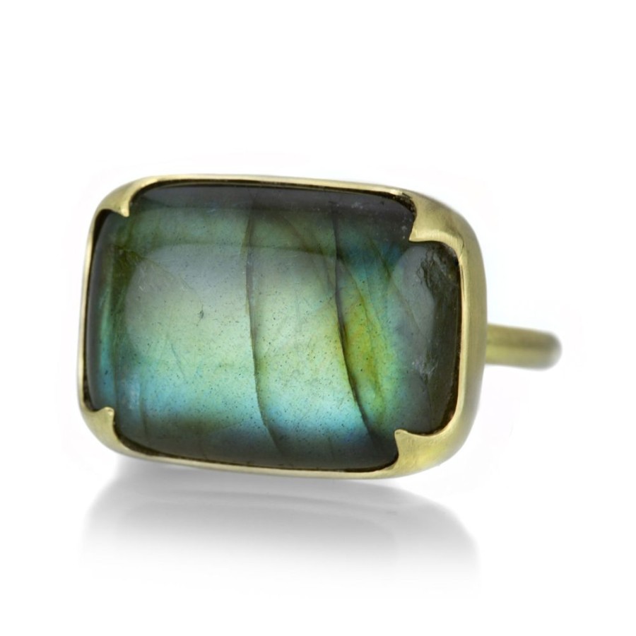 Rings Gabriella Kiss | 18K Horizontal Labradorite Ring