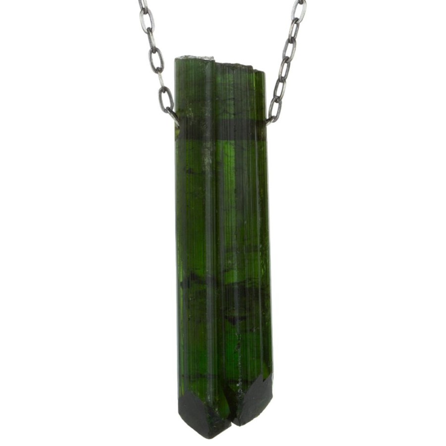 Necklaces Joseph Brooks | Natural Green Tourmaline Crystal Necklace