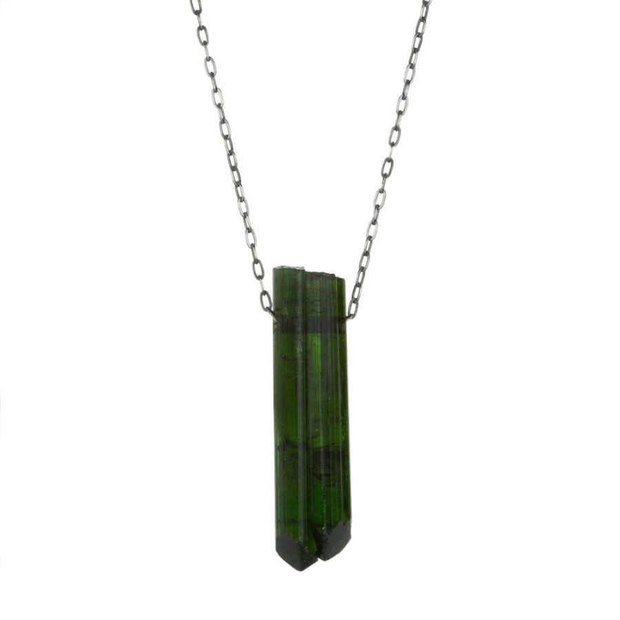 Necklaces Joseph Brooks | Natural Green Tourmaline Crystal Necklace