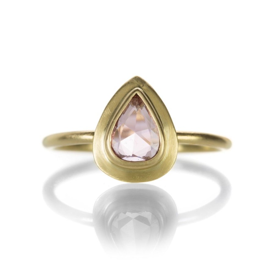 Rings Margaret Solow | Pear Shaped Rose Cut Pink Sapphire Ring