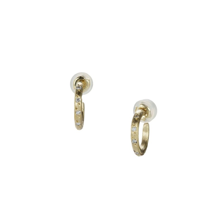 Earrings Robin Haley | 14K White Diamond Huggies