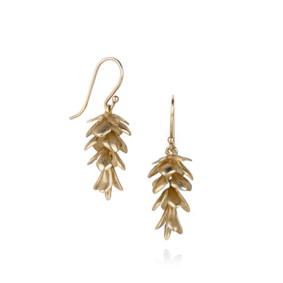 Earrings Annette Ferdinandsen | Small Yellow Gold Pinecone Earrings