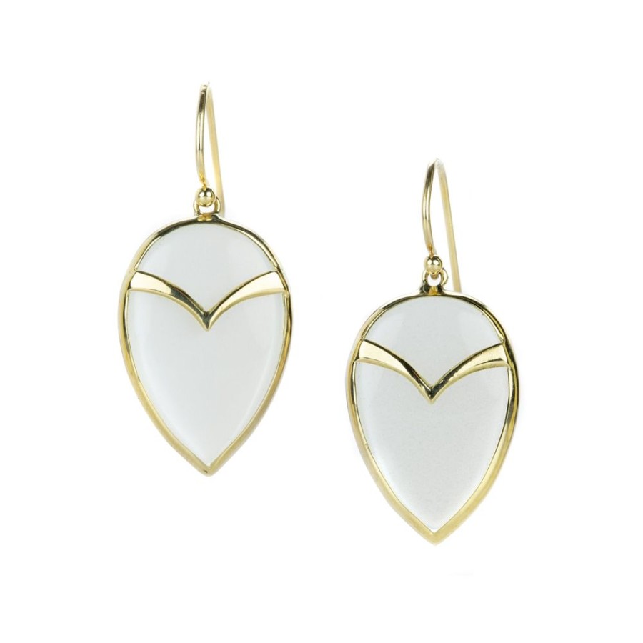 Earrings Rachel Atherley | White Moonstone Owl Earrings