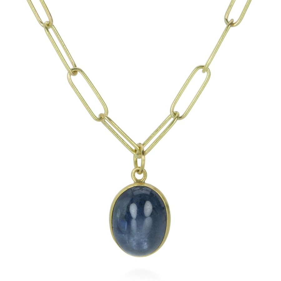 Necklaces Maria Beaulieu | Blue Star Sapphire Cabochon Pendant (Pendant Only)