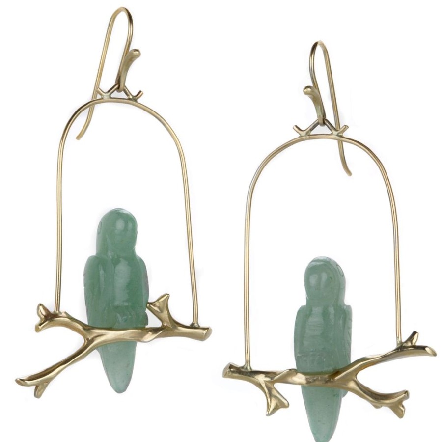 Earrings Annette Ferdinandsen | Aventurine Parrot Amazon Earrings