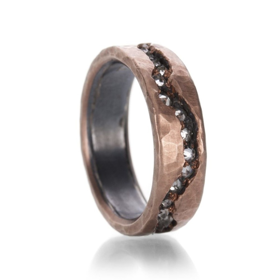 Rings Todd Pownell | Rose Gold Fissure Band With Diamonds