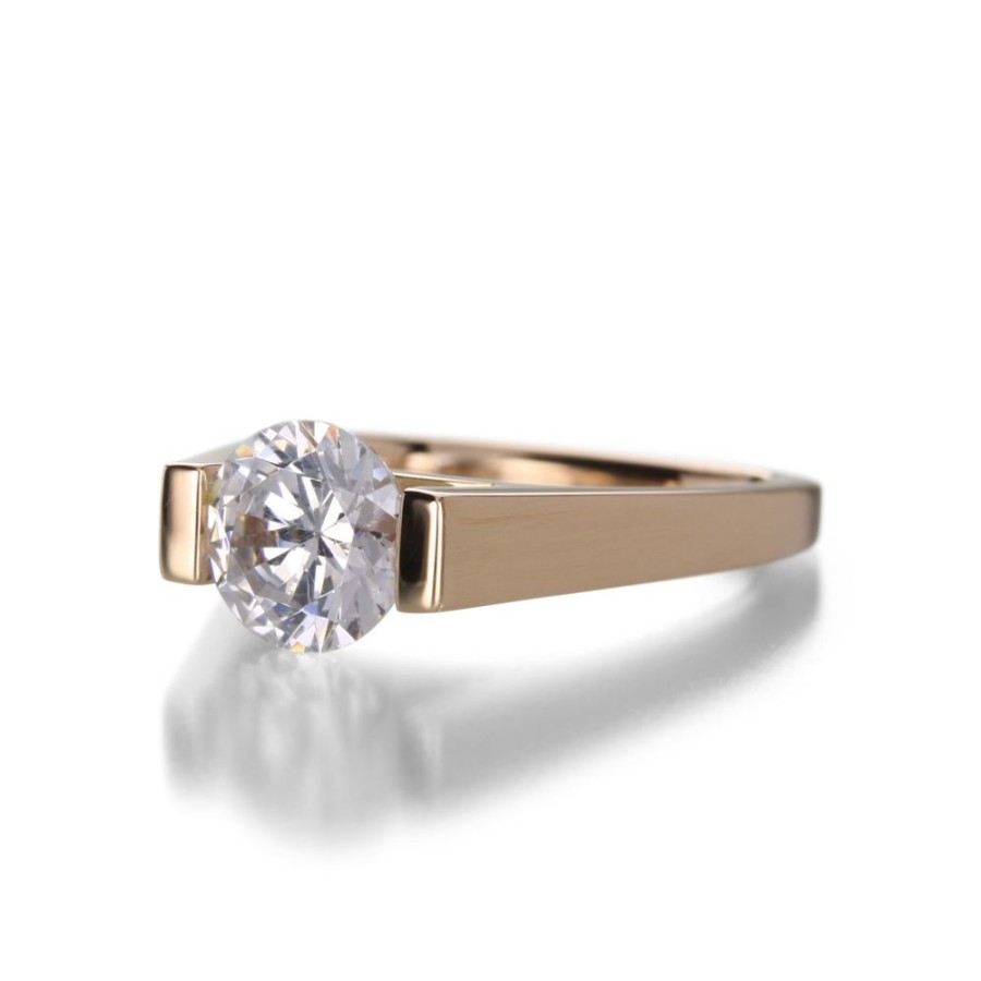 Rings Edward Burrowes | Rose Gold Tapered Engagement Ring