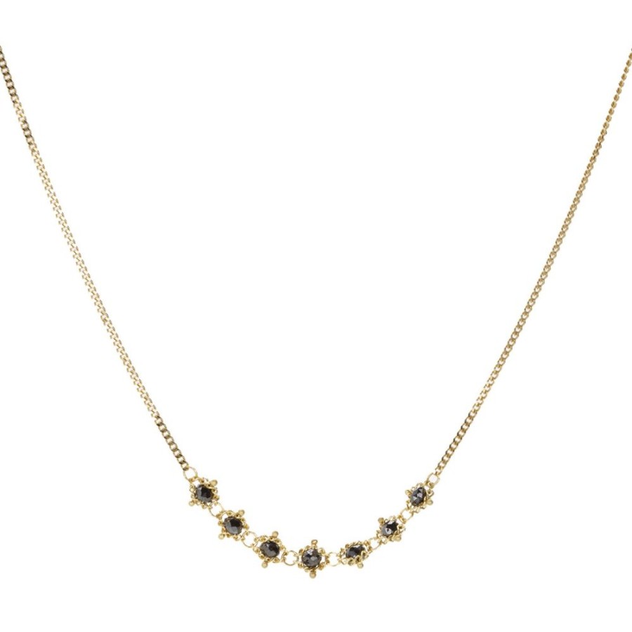 Necklaces Amali | 18K Petite Black Diamond Textile Necklace