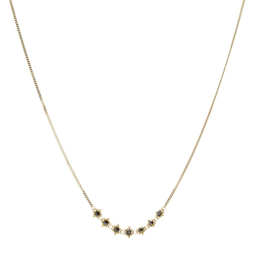 Necklaces Amali | 18K Petite Black Diamond Textile Necklace