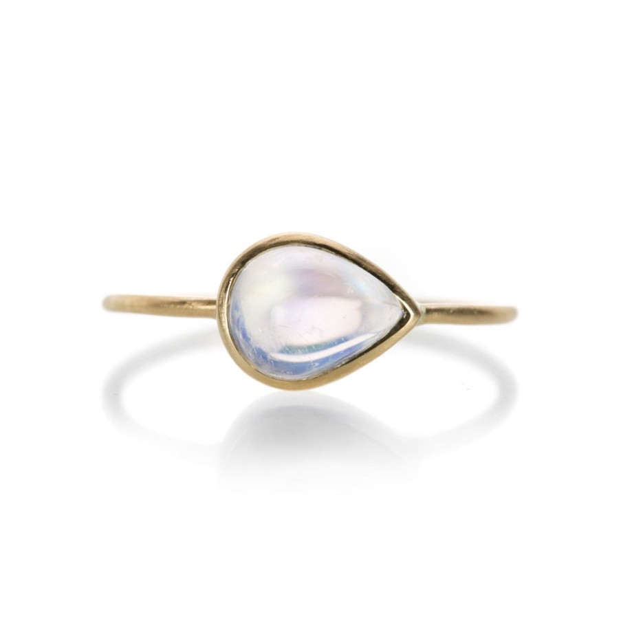 Rings Margaret Solow | Pear Shaped Rainbow Moonstone Ring